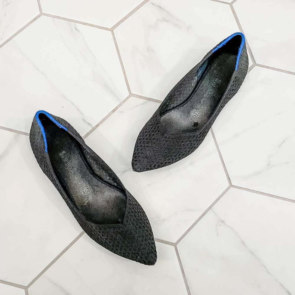 Rothy's The Pointe - Black Honeycomb (Retired) - Size 9